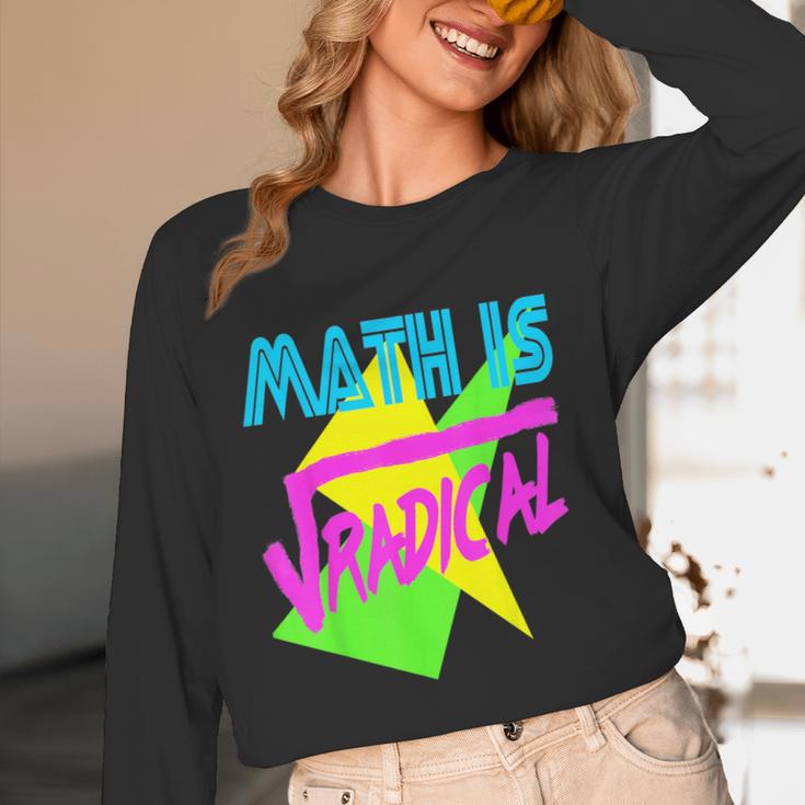 Math Is Radical Retro 80s Vintage Algebra Teacher Women Long Sleeve T-Shirt, novelty gifts, funny gifts