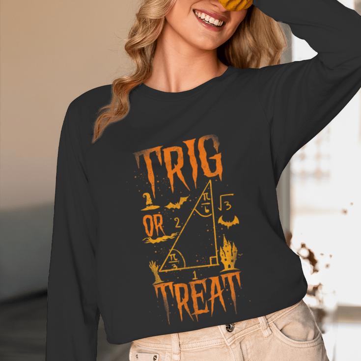 Math Teacher Nerd Student Halloween Trig Or Treat Women Long Sleeve T-Shirt, novelty gifts, funny gifts Math Teacher Nerd Student Halloween Trig Or Treat Women Long Sleeve T-Shirt, novelty gifts, funny gifts