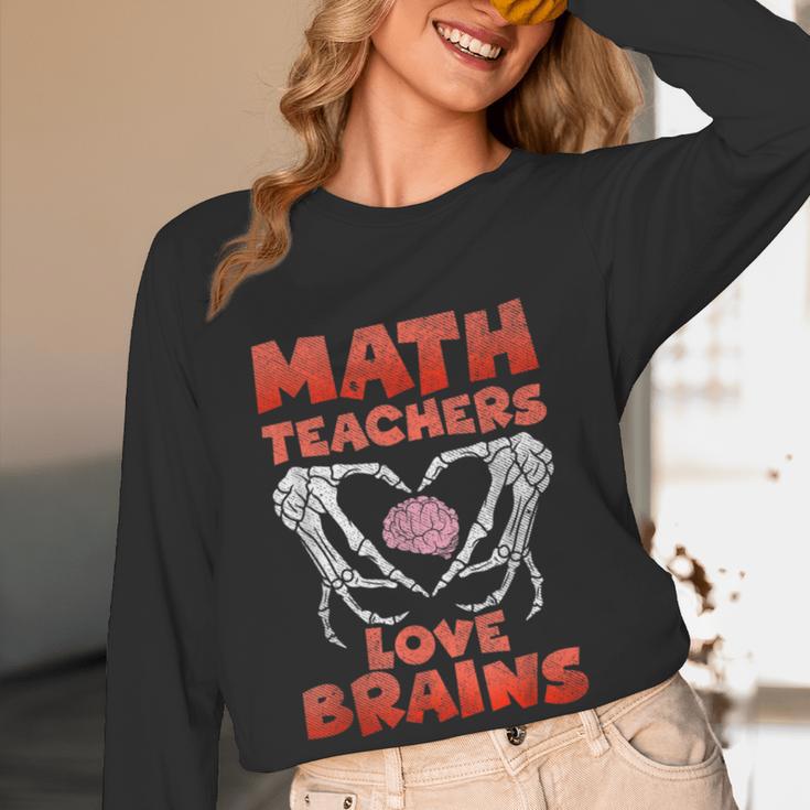 Math Teachers Love Brains Scary Halloween Men Women Women Long Sleeve T-Shirt, novelty gifts, funny gifts Math Teachers Love Brains Scary Halloween Men Women Women Long Sleeve T-Shirt, novelty gifts, funny gifts