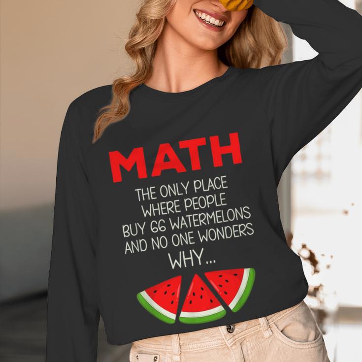 Math Watermelon Calculation Joke Teacher Student Women Long Sleeve T-Shirt, novelty gifts, funny gifts Math Watermelon Calculation Joke Teacher Student Women Long Sleeve T-Shirt, novelty gifts, funny gifts