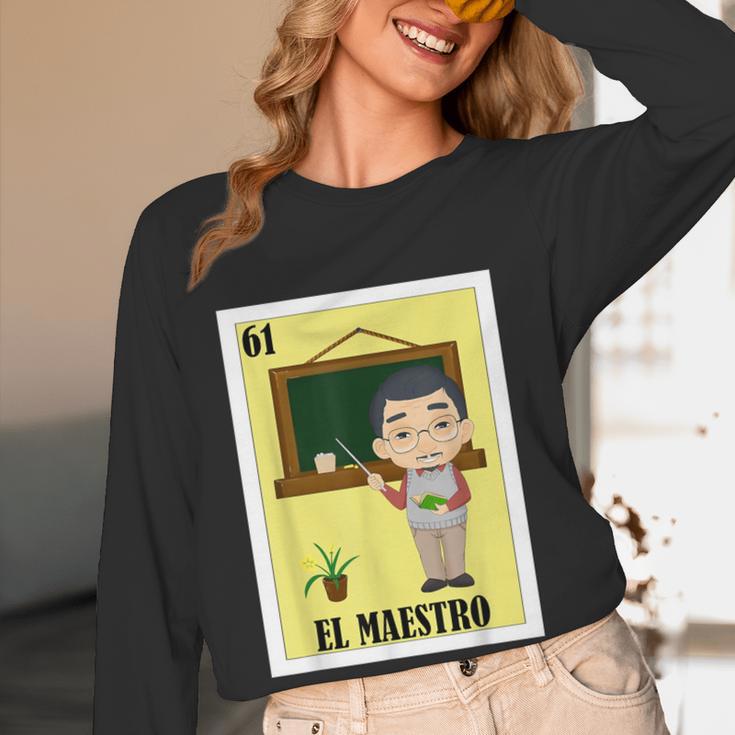 Mexican For Teachers El Maestro Women Long Sleeve T-Shirt, novelty gifts, funny gifts Mexican For Teachers El Maestro Women Long Sleeve T-Shirt, novelty gifts, funny gifts