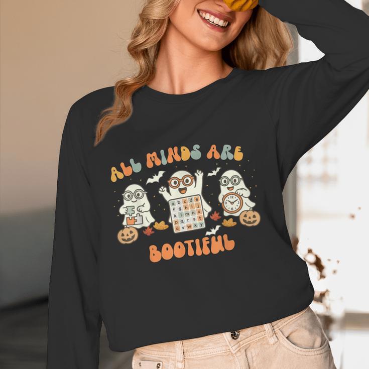 All Minds Are Bootiful Special Education Teacher Halloween Women Long Sleeve T-Shirt, novelty gifts, funny gifts All Minds Are Bootiful Special Education Teacher Halloween Women Long Sleeve T-Shirt, novelty gifts, funny gifts