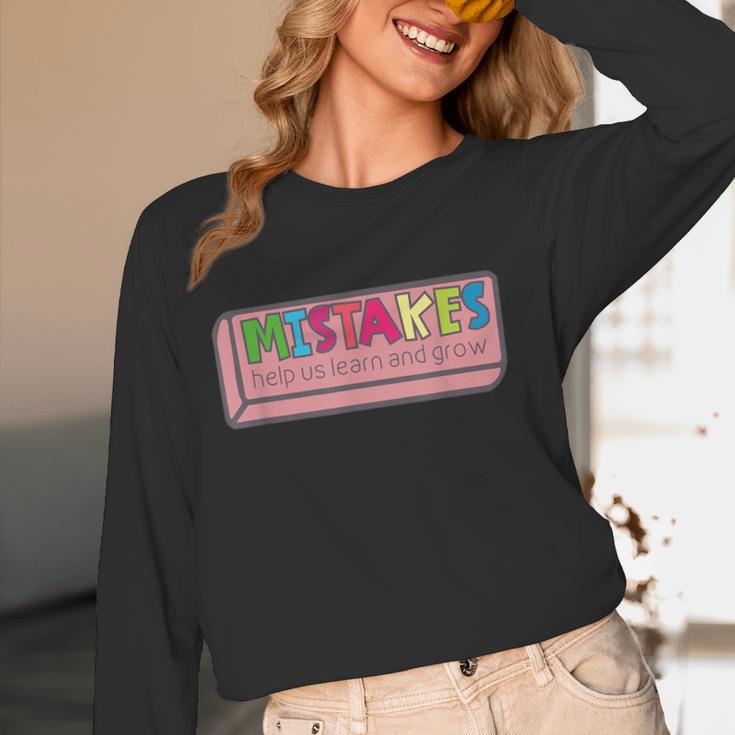 Mistakes Help Us Grow And Learn Teacher Women Long Sleeve T-Shirt, novelty gifts, funny gifts