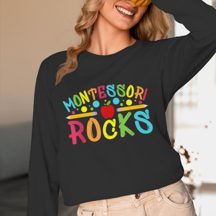 Montessori Rocks Montessori Teacher Back To School Women Long Sleeve T-Shirt, novelty gifts, funny gifts