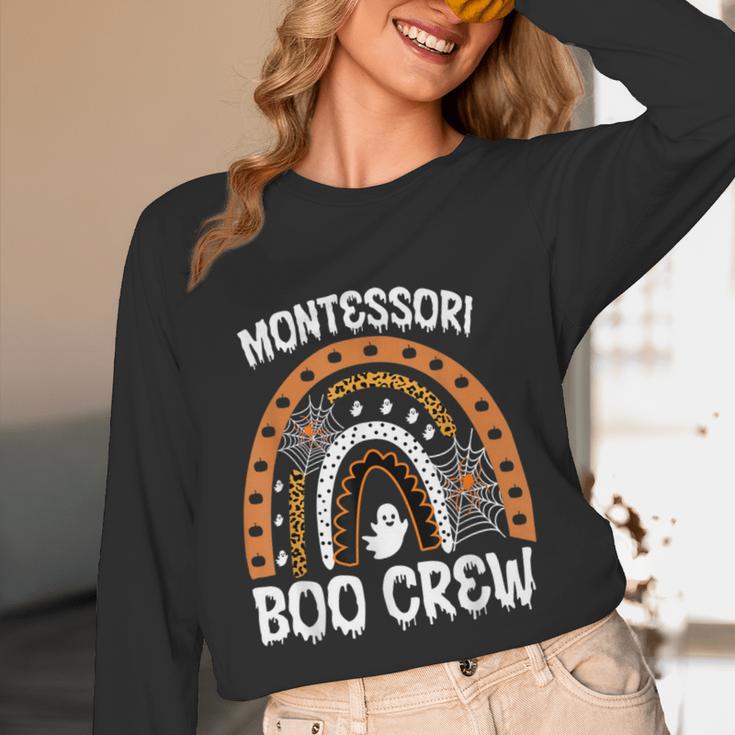 Montessori Teacher Halloween Boo Rainbow Leopard Halloween Women Long Sleeve T-Shirt, novelty gifts, funny gifts Montessori Teacher Halloween Boo Rainbow Leopard Halloween Women Long Sleeve T-Shirt, novelty gifts, funny gifts