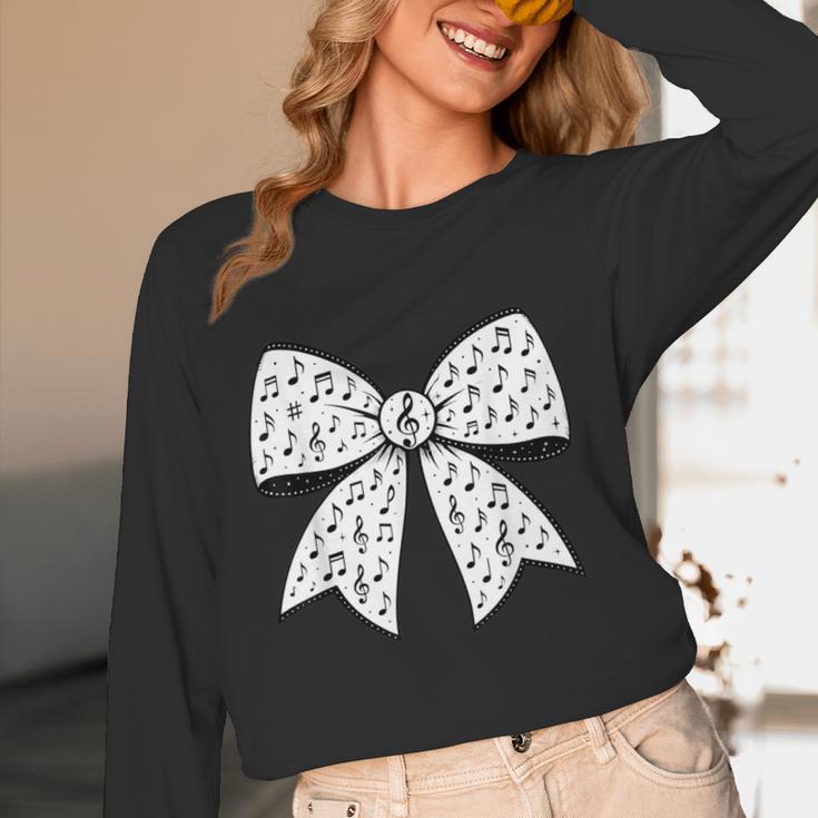 Music Notes Coquette Bow Music Teacher School Musician Band Women Long Sleeve T-Shirt, novelty gifts, funny gifts Music Notes Coquette Bow Music Teacher School Musician Band Women Long Sleeve T-Shirt, novelty gifts, funny gifts