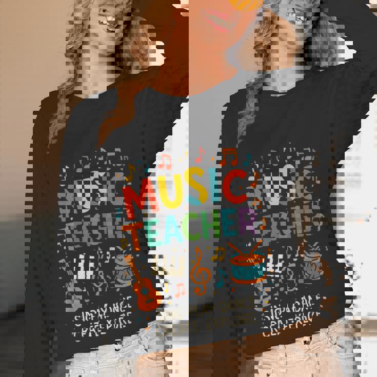 Music Teacher Music Sing Play Dance Choir Piano Women Long Sleeve T-Shirt, novelty gifts, funny gifts