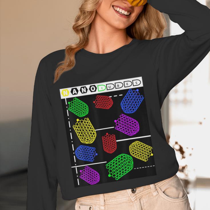 Nerdy Forms Nanotubes Chemistry Teacher Geek Women Long Sleeve T-Shirt, novelty gifts, funny gifts