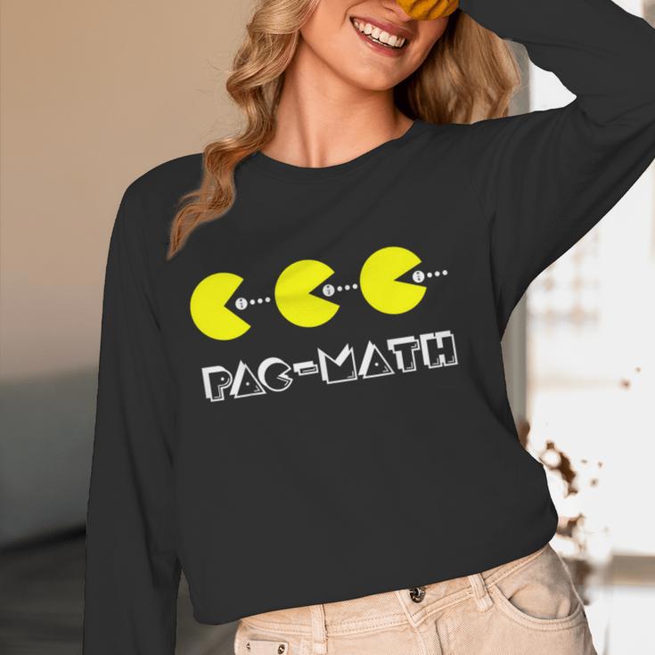 Nerdy Pac-Math Nom Retro Game Precalculus Math Teacher Women Long Sleeve T-Shirt, novelty gifts, funny gifts Nerdy Pac-Math Nom Retro Game Precalculus Math Teacher Women Long Sleeve T-Shirt, novelty gifts, funny gifts