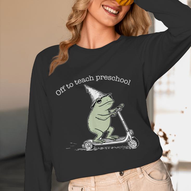 Off To Teach Preschool Pre-K Teacher Back To School Frog Women Long Sleeve T-Shirt, novelty gifts, funny gifts Off To Teach Preschool Pre-K Teacher Back To School Frog Women Long Sleeve T-Shirt, novelty gifts, funny gifts