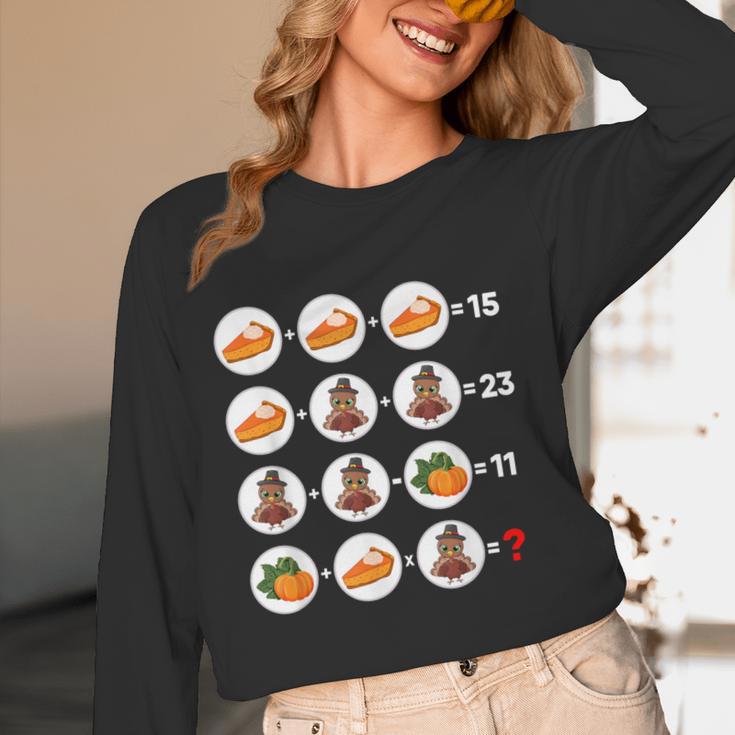 Order Of Operations Math Quiz Game Teacher Thanksgiving Women Long Sleeve T-Shirt, novelty gifts, funny gifts