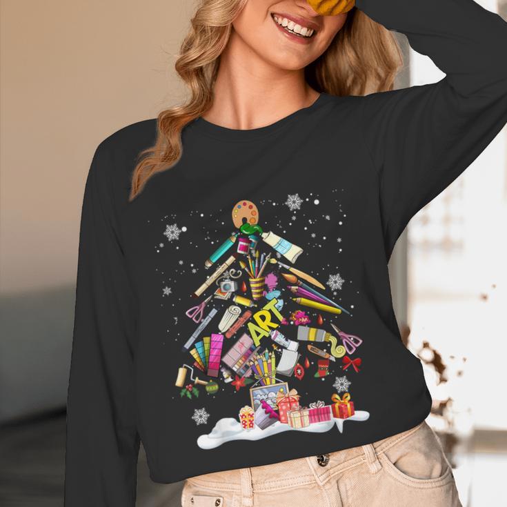 Paintbrush Christmas Tree Decor Xmas For Artist Art Teacher For Men Women Women Long Sleeve T-Shirt, novelty gifts, funny gifts Paintbrush Christmas Tree Decor Xmas For Artist Art Teacher For Men Women Women Long Sleeve T-Shirt, novelty gifts, funny gifts