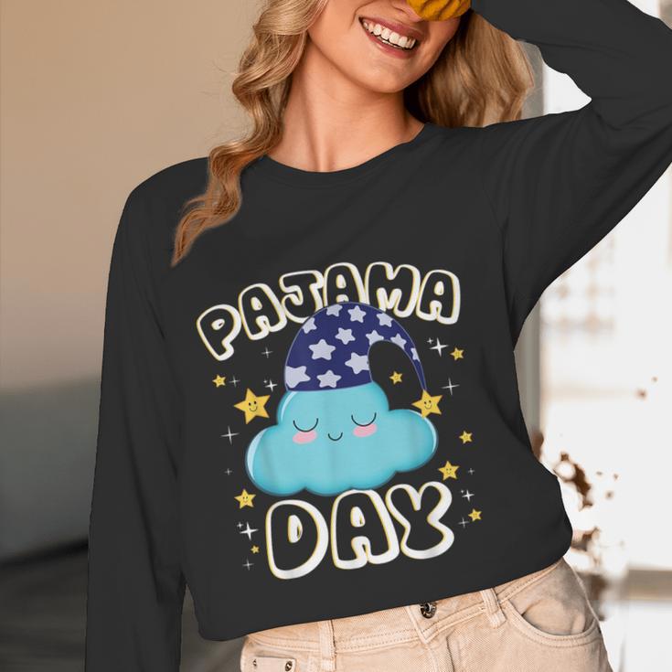 Pajama Day School Spirit Week Fun Cloud Teacher Student Women Long Sleeve T-Shirt, novelty gifts, funny gifts