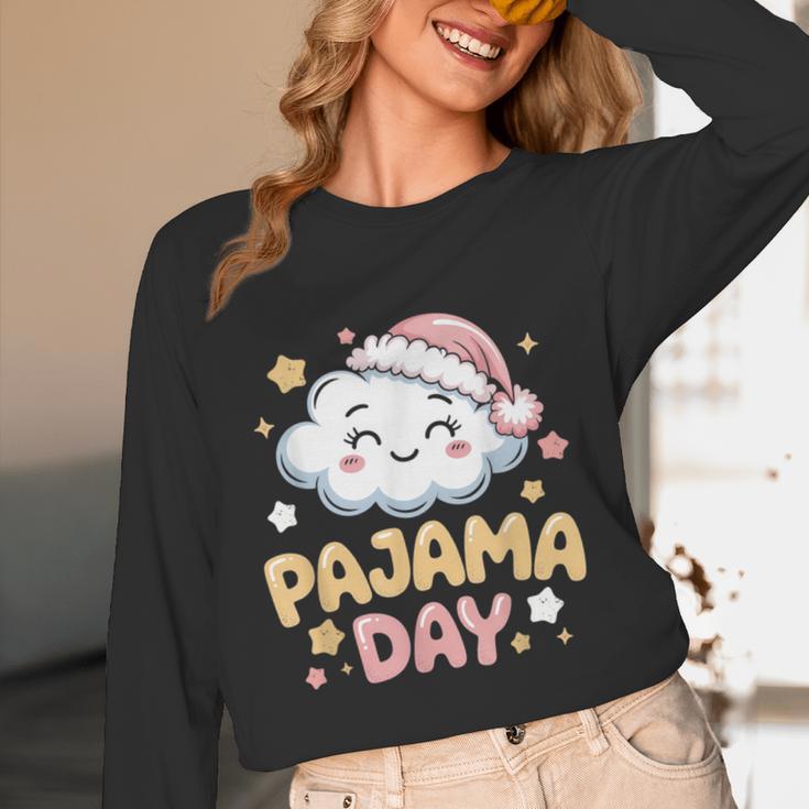 Pajama Day School Spirit Week Fun Cloud Teacher Women Long Sleeve T-Shirt, novelty gifts, funny gifts