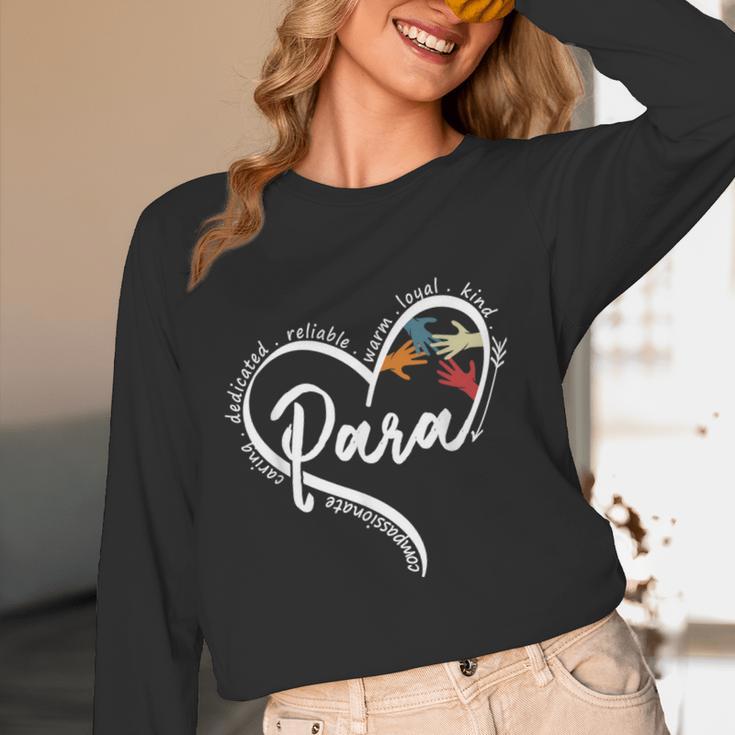 Para Heart Paraprofessional Teacher Paraeducator Women Long Sleeve T-Shirt, novelty gifts, funny gifts Para Heart Paraprofessional Teacher Paraeducator Women Long Sleeve T-Shirt, novelty gifts, funny gifts