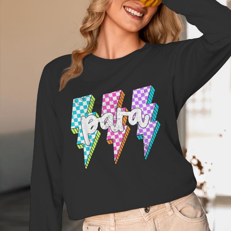 Para Squad Paraprofessional Teacher Lightning Bolt Women Long Sleeve T-Shirt, novelty gifts, funny gifts Para Squad Paraprofessional Teacher Lightning Bolt Women Long Sleeve T-Shirt, novelty gifts, funny gifts