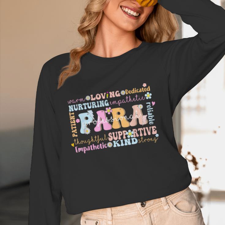 Paraprofessional Back To School Paraeducator Para Teacher Women Long Sleeve T-Shirt, novelty gifts, funny gifts