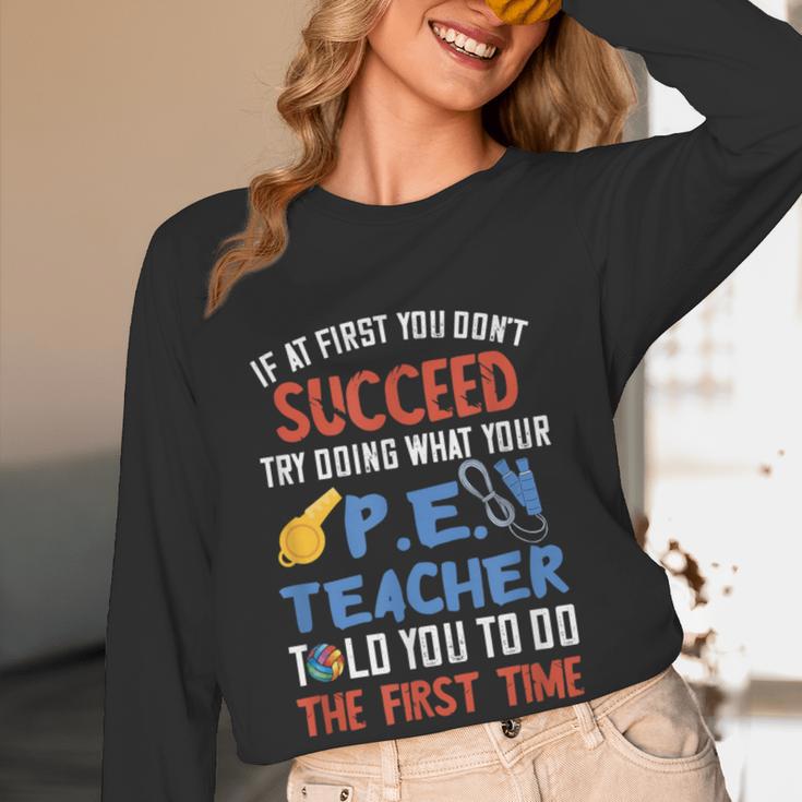 PE Teacher Succeed Sport Teacher School Fitness Gym Class Men Women Women Long Sleeve T-Shirt, novelty gifts, funny gifts PE Teacher Succeed Sport Teacher School Fitness Gym Class Men Women Women Long Sleeve T-Shirt, novelty gifts, funny gifts