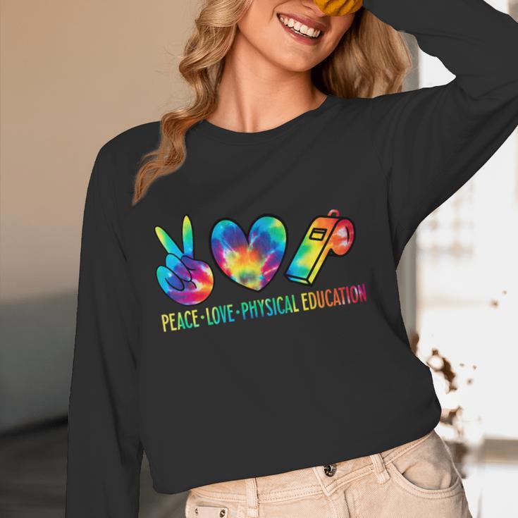 Peace Love Physical Education Tie Dye Sports PE Teacher Women Long Sleeve T-Shirt, novelty gifts, funny gifts Peace Love Physical Education Tie Dye Sports PE Teacher Women Long Sleeve T-Shirt, novelty gifts, funny gifts