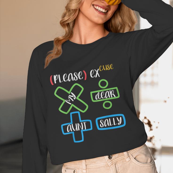 PEMDAS Please Excuse My Dear Aunt Sally Math Teacher Women Long Sleeve T-Shirt, novelty gifts, funny gifts