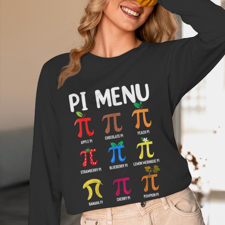 Pi Menu 314 Pi Symbol Math Teacher Happy Pi Day Women Long Sleeve T-Shirt, novelty gifts, funny gifts