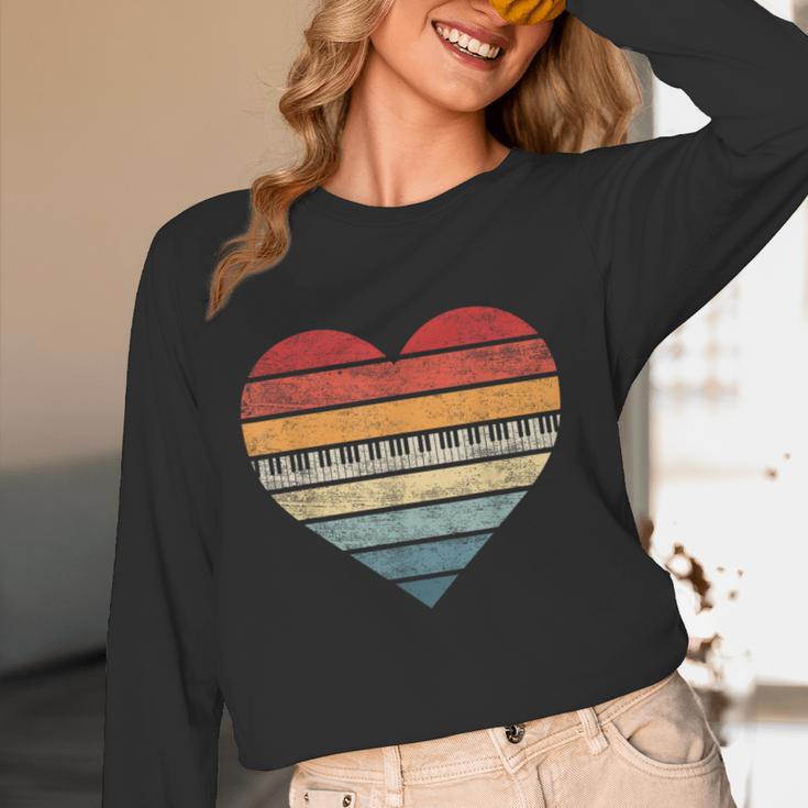 Pianist Retro Sunset Piano Keyboard Player Teacher Women Long Sleeve T-Shirt, novelty gifts, funny gifts Pianist Retro Sunset Piano Keyboard Player Teacher Women Long Sleeve T-Shirt, novelty gifts, funny gifts
