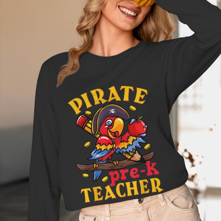 Pirate Pre-K Teacher Preschool Halloween Women Long Sleeve T-Shirt, novelty gifts, funny gifts Pirate Pre-K Teacher Preschool Halloween Women Long Sleeve T-Shirt, novelty gifts, funny gifts