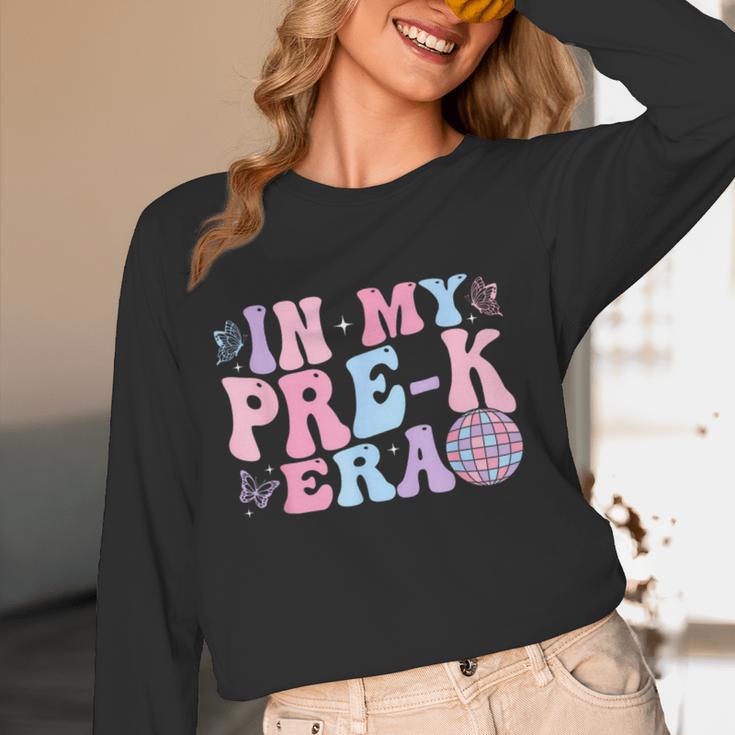 In My Pre K Era Groovy Back To School First Day Teacher Kids Women Long Sleeve T-Shirt, novelty gifts, funny gifts
