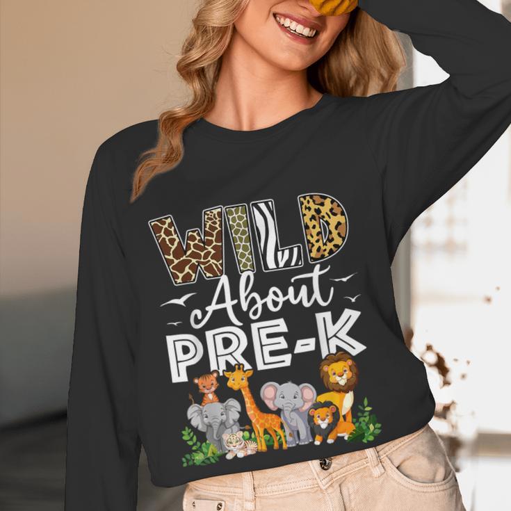 Pre-k Teacher Kids Back To School Wild About Pre-k Women Long Sleeve T-Shirt, novelty gifts, funny gifts Pre-k Teacher Kids Back To School Wild About Pre-k Women Long Sleeve T-Shirt, novelty gifts, funny gifts