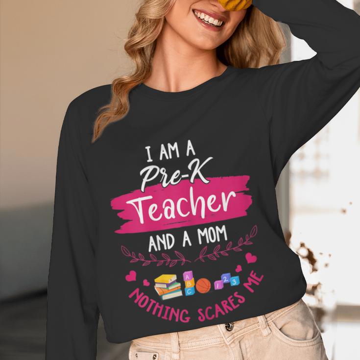 PreK Teacher Mom Shirt Preschool Teacher Mother For Women Women Long Sleeve T-Shirt, novelty gifts, funny gifts