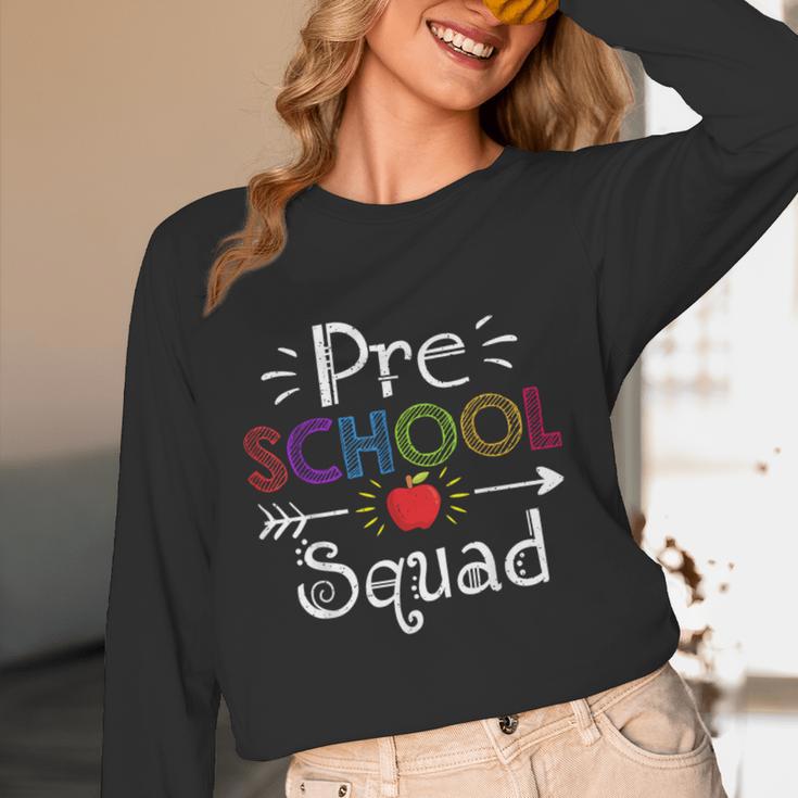 Preschool Squad Preschool Teacher Student Women Long Sleeve T-Shirt, novelty gifts, funny gifts