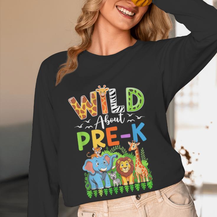 Preschool Teacher Kids Back To School Wild About Pre-K Women Long Sleeve T-Shirt, novelty gifts, funny gifts Preschool Teacher Kids Back To School Wild About Pre-K Women Long Sleeve T-Shirt, novelty gifts, funny gifts