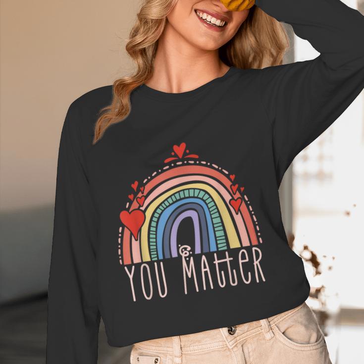 Pretty YOU MATTER Rainbow Positive Message Teachers Kids Women Long Sleeve T-Shirt, novelty gifts, funny gifts Pretty YOU MATTER Rainbow Positive Message Teachers Kids Women Long Sleeve T-Shirt, novelty gifts, funny gifts