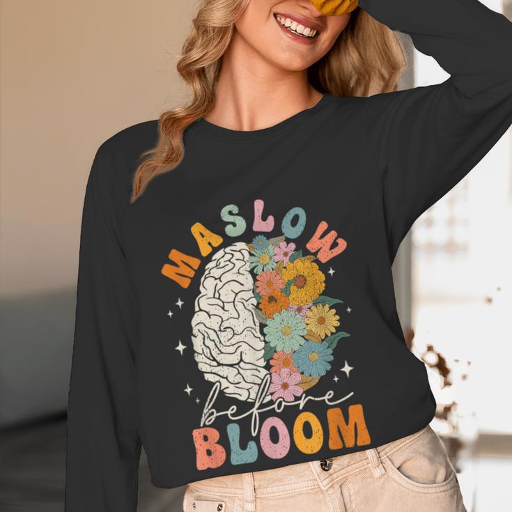 Psychologist Maslow Before Bloom Sped Teacher Classroom Women Long Sleeve T-Shirt, novelty gifts, funny gifts Psychologist Maslow Before Bloom Sped Teacher Classroom Women Long Sleeve T-Shirt, novelty gifts, funny gifts