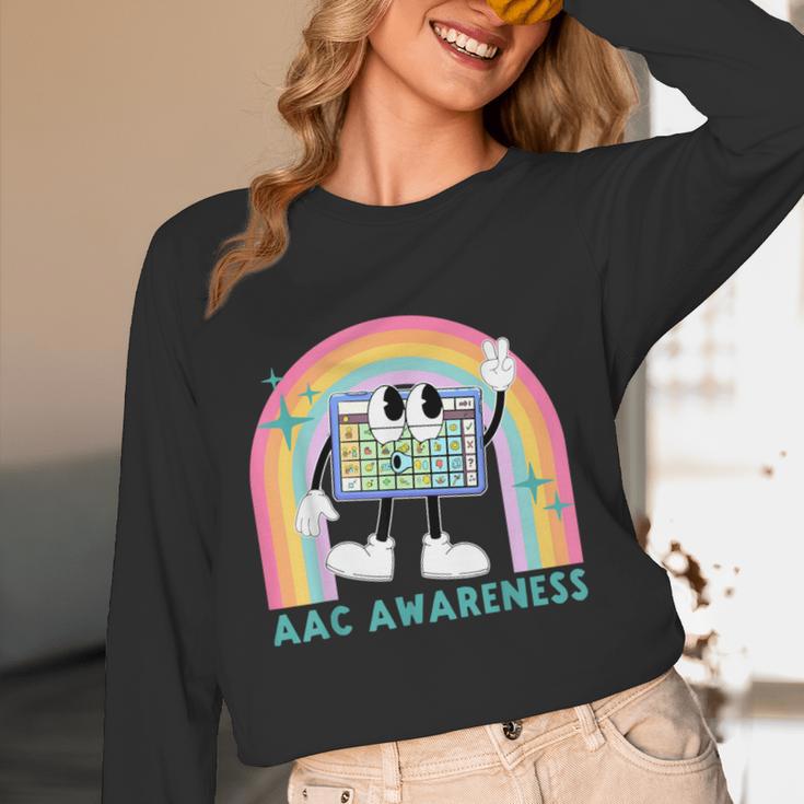Rainbow AAC Awareness Month SPED Teacher SLP Communication Women Long Sleeve T-Shirt, novelty gifts, funny gifts Rainbow AAC Awareness Month SPED Teacher SLP Communication Women Long Sleeve T-Shirt, novelty gifts, funny gifts