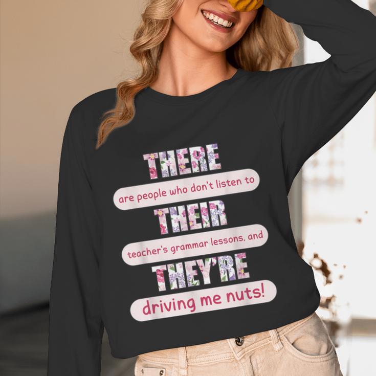There Their They'Re Teacher English Grammar Police Women Long Sleeve T-Shirt, novelty gifts, funny gifts There Their They'Re Teacher English Grammar Police Women Long Sleeve T-Shirt, novelty gifts, funny gifts