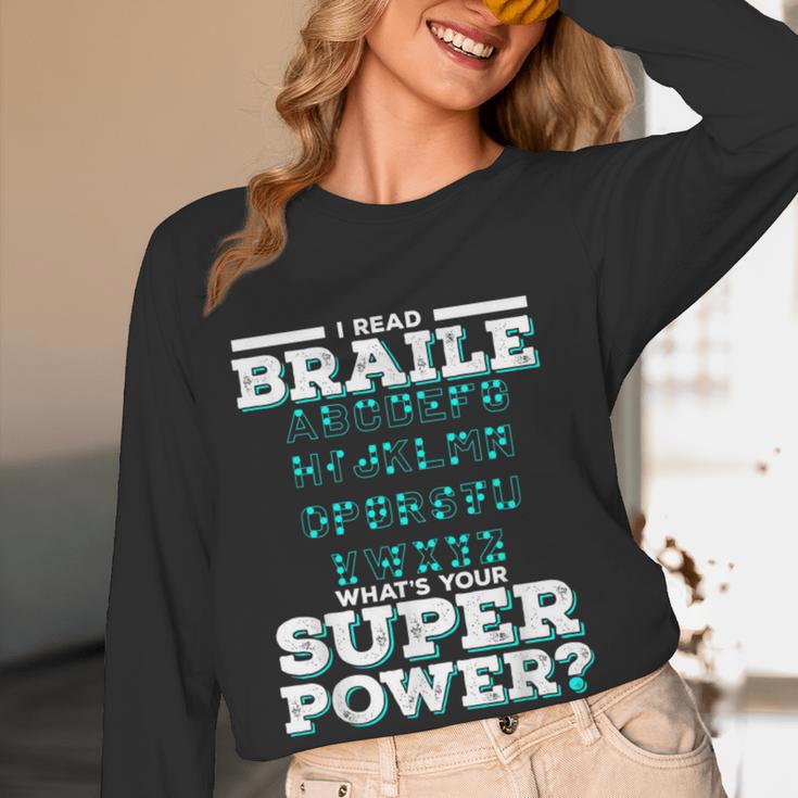 I Read Braille Tell Me Your Superpower Braille Teacher For Men Women Women Long Sleeve T-Shirt, novelty gifts, funny gifts I Read Braille Tell Me Your Superpower Braille Teacher For Men Women Women Long Sleeve T-Shirt, novelty gifts, funny gifts