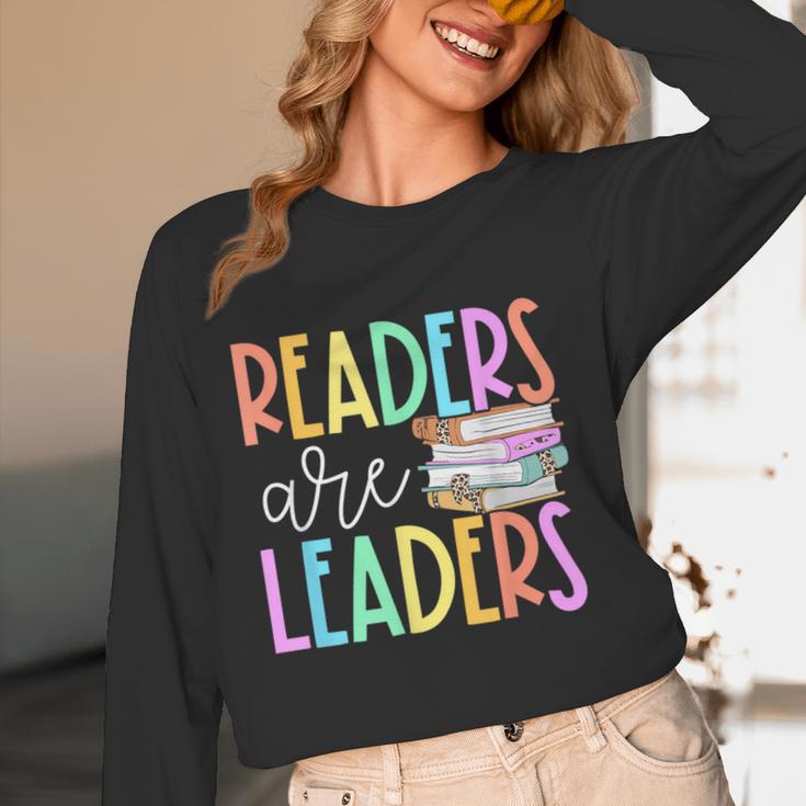 Readers Are Leaders Reading Book Lovers Teacher Women Kids Women Long Sleeve T-Shirt, novelty gifts, funny gifts