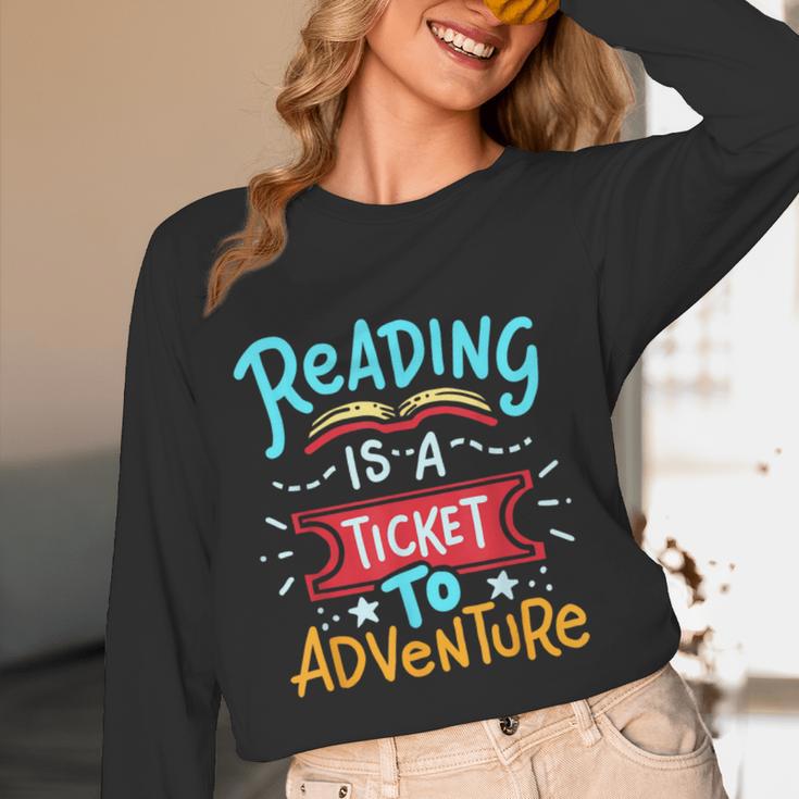 Reading Adventure Library Student Teacher Book Women Long Sleeve T-Shirt, novelty gifts, funny gifts Reading Adventure Library Student Teacher Book Women Long Sleeve T-Shirt, novelty gifts, funny gifts