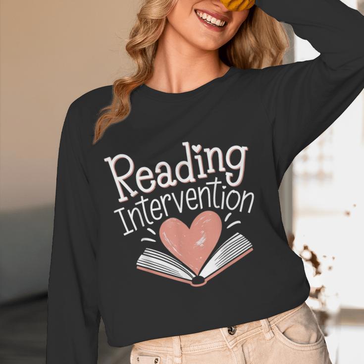 Reading Intervention Teacher Women Long Sleeve T-Shirt, novelty gifts, funny gifts