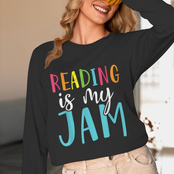 Reading Is My Jam Back To School Teacher Women Long Sleeve T-Shirt, novelty gifts, funny gifts Reading Is My Jam Back To School Teacher Women Long Sleeve T-Shirt, novelty gifts, funny gifts