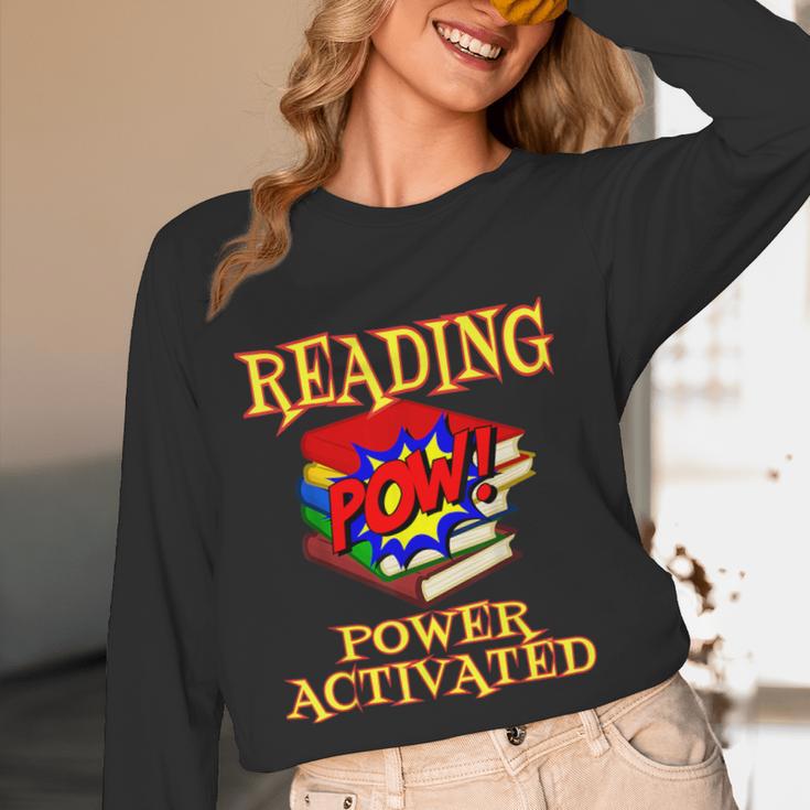 Reading Super Power Activated Superhero Teacher Or Student Men Women Girls Kids Women Long Sleeve T-Shirt, novelty gifts, funny gifts