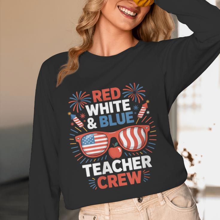 Red & Blue Teacher Crew Shirt 4th Of July Sunglasses Women Long Sleeve T-Shirt, novelty gifts, funny gifts Red & Blue Teacher Crew Shirt 4th Of July Sunglasses Women Long Sleeve T-Shirt, novelty gifts, funny gifts