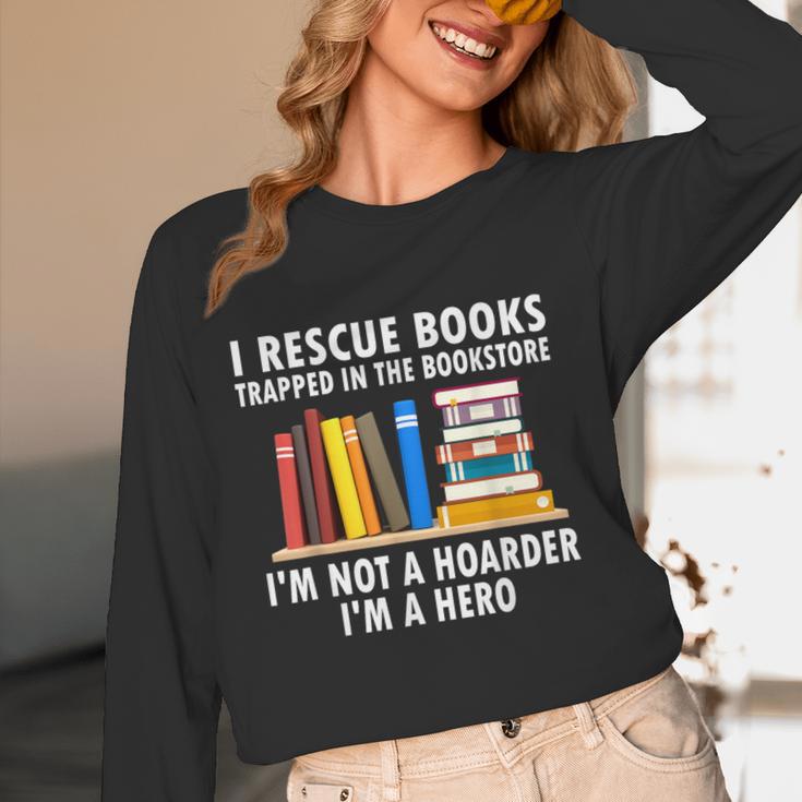 I Rescue Books Trapped In The Bookstore Book Teacher For Men Women Women Long Sleeve T-Shirt, novelty gifts, funny gifts