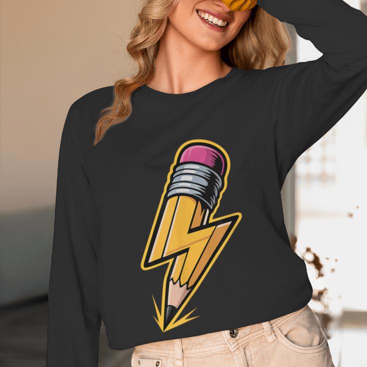 Retro Pencil Pencil Back To School Teacher Student Women Long Sleeve T-Shirt, novelty gifts, funny gifts Retro Pencil Pencil Back To School Teacher Student Women Long Sleeve T-Shirt, novelty gifts, funny gifts