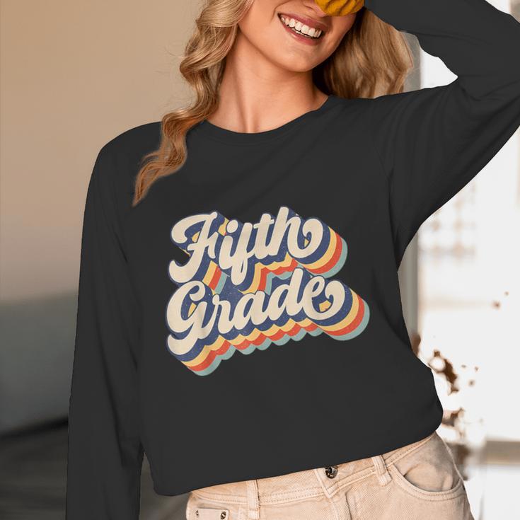 Retro Sunset Fifth Grade Teacher & Student Back To School Women Long Sleeve T-Shirt, novelty gifts, funny gifts Retro Sunset Fifth Grade Teacher & Student Back To School Women Long Sleeve T-Shirt, novelty gifts, funny gifts