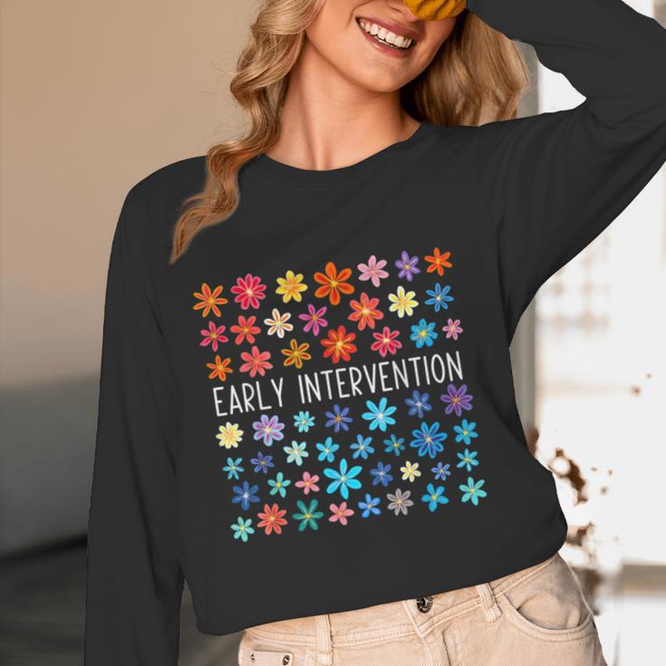 Retro Wildflower Early Intervention Teacher Interventionist Women Long Sleeve T-Shirt, novelty gifts, funny gifts Retro Wildflower Early Intervention Teacher Interventionist Women Long Sleeve T-Shirt, novelty gifts, funny gifts
