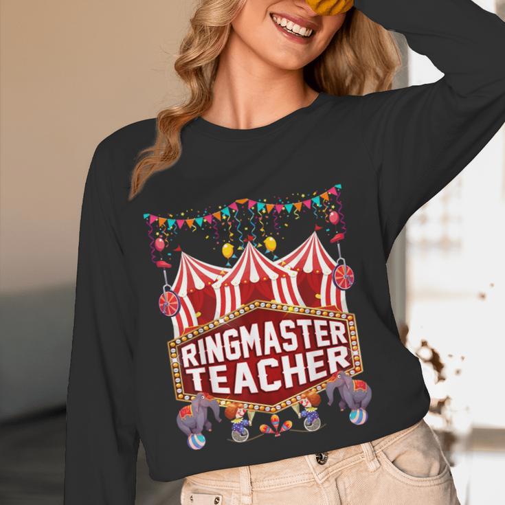 Ringmaster Teacher Costume – Carnival Birthday Style Women Long Sleeve T-Shirt, novelty gifts, funny gifts