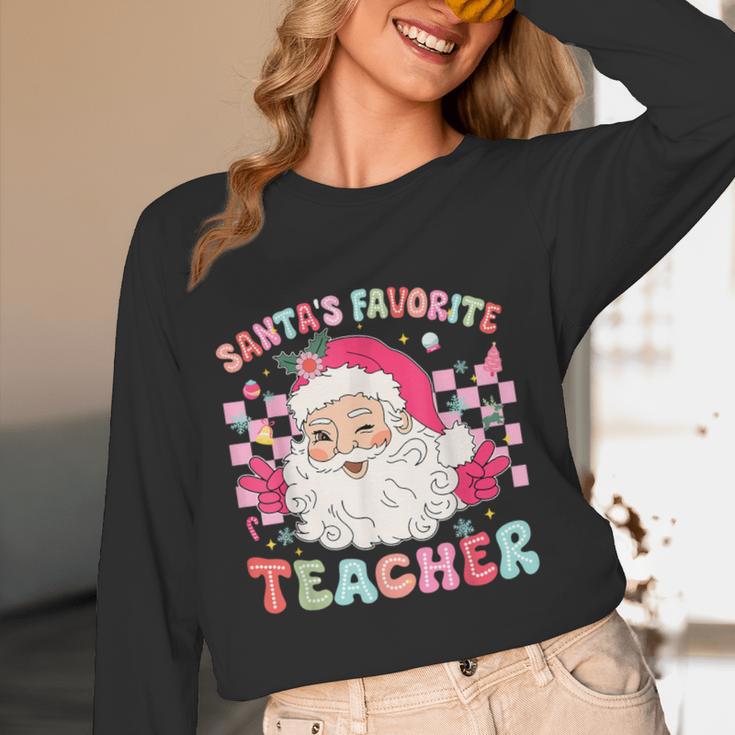 Santa Favorite Teacher Shirt Teacher Christmas Women Long Sleeve T-Shirt, novelty gifts, funny gifts Santa Favorite Teacher Shirt Teacher Christmas Women Long Sleeve T-Shirt, novelty gifts, funny gifts