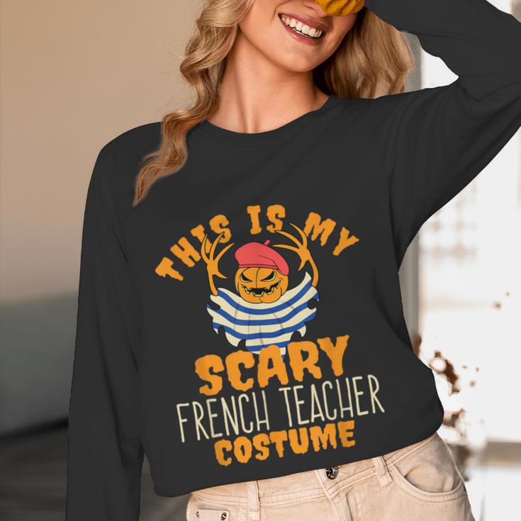 This Is My Scary French Teacher Costume Halloween Women Long Sleeve T-Shirt, novelty gifts, funny gifts